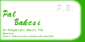 pal bakcsi business card